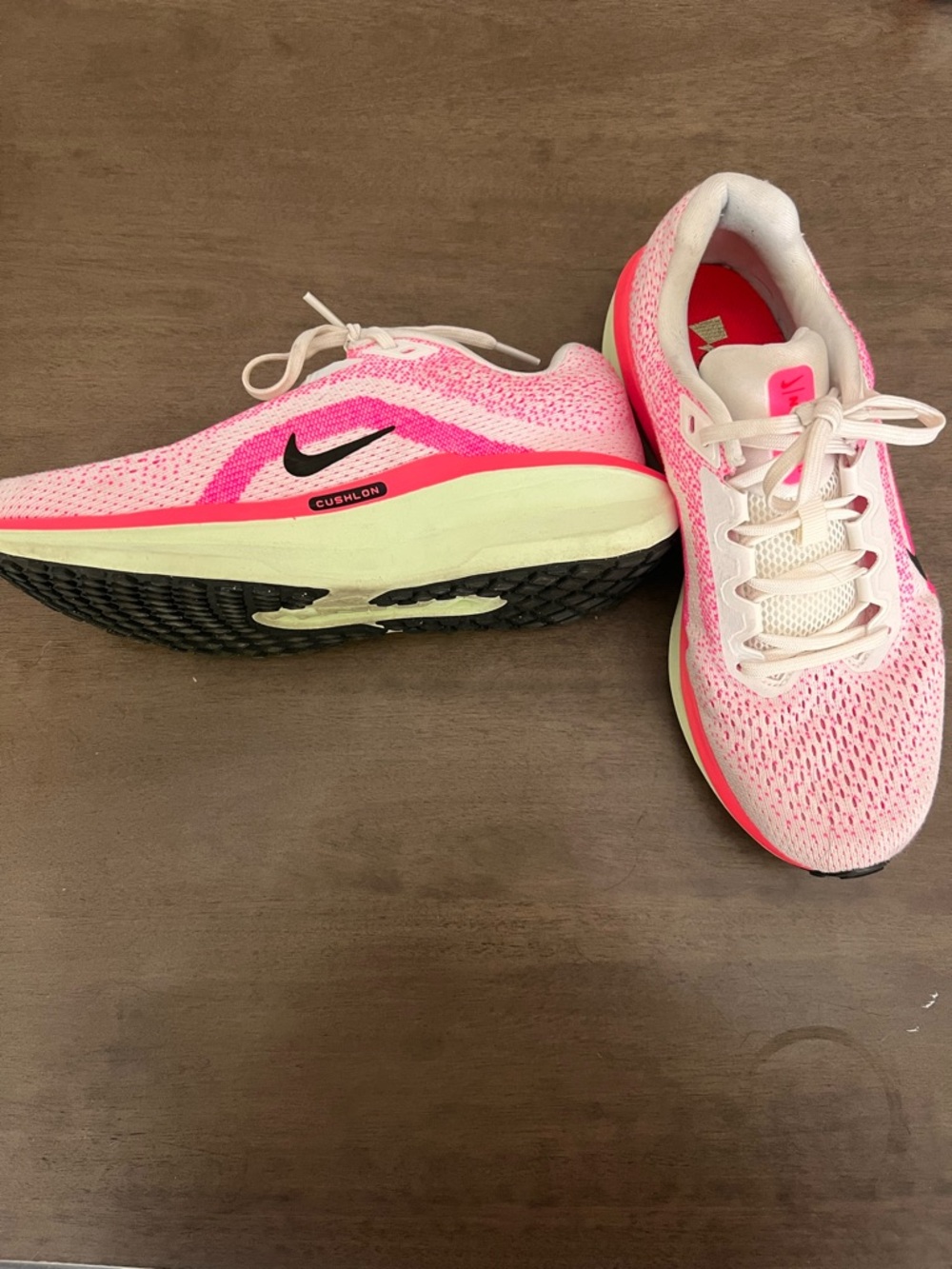 Nike Women’s Pink and Black Cushlon Running Sneakers